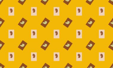 Farklı aksesuarlara sahip renkli arkaplan