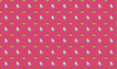 Farklı aksesuarlara sahip renkli arkaplan