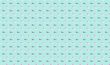 Farklı aksesuarlara sahip renkli arkaplan