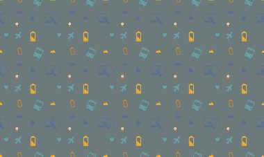 Farklı aksesuarlara sahip renkli arkaplan