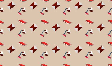 Farklı aksesuarlara sahip renkli arkaplan