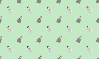 Farklı aksesuarlara sahip renkli arkaplan