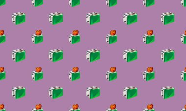 Farklı aksesuarlara sahip renkli arkaplan