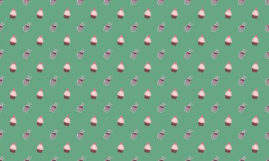 Farklı aksesuarlara sahip renkli arkaplan