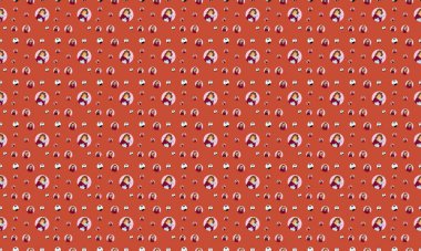 Farklı aksesuarlara sahip renkli arkaplan