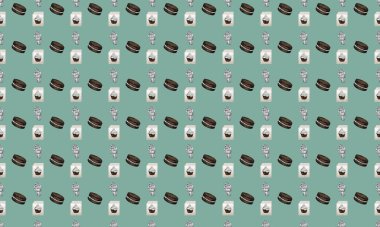 Farklı aksesuarlara sahip renkli arkaplan