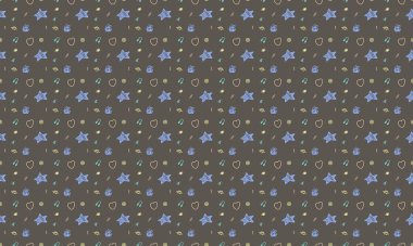 Farklı aksesuarlara sahip renkli arkaplan