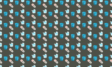 Farklı aksesuarlara sahip renkli arkaplan