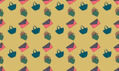 Farklı aksesuarlara sahip renkli arkaplan