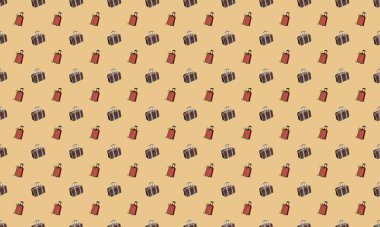 Farklı aksesuarlara sahip renkli arkaplan