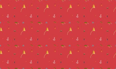 Farklı aksesuarlara sahip renkli arkaplan