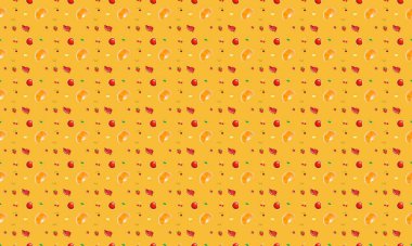 Farklı aksesuarlara sahip renkli arkaplan