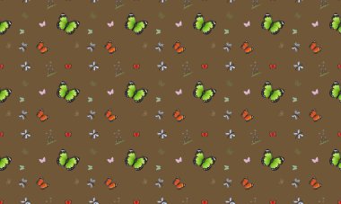 Farklı aksesuarlara sahip renkli arkaplan