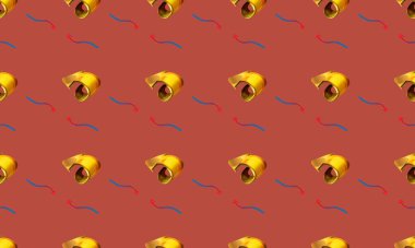 Farklı aksesuarlara sahip renkli arkaplan