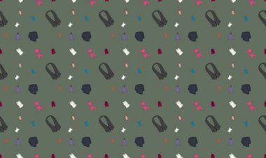 Farklı aksesuarlara sahip renkli arkaplan