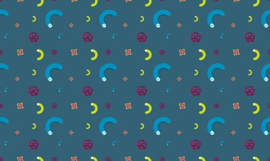 Farklı aksesuarlara sahip renkli arkaplan