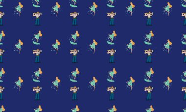 Farklı aksesuarlara sahip renkli arkaplan