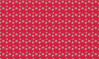 Farklı aksesuarlara sahip renkli arkaplan