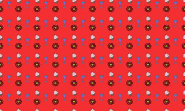 Farklı aksesuarlara sahip renkli arkaplan