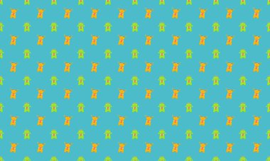 Farklı aksesuarlara sahip renkli arkaplan