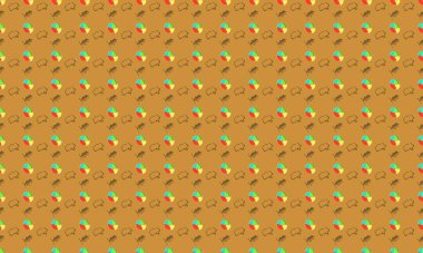 Farklı aksesuarlara sahip renkli arkaplan