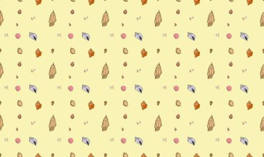 Farklı aksesuarlara sahip renkli arkaplan