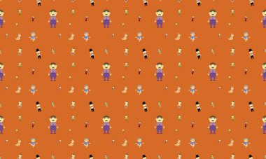 Farklı aksesuarlara sahip renkli arkaplan