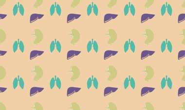 Farklı aksesuarlara sahip renkli arkaplan