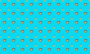 Farklı aksesuarlara sahip renkli arkaplan