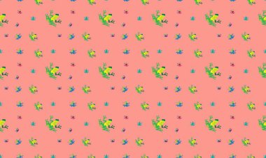 Farklı aksesuarlara sahip renkli arkaplan