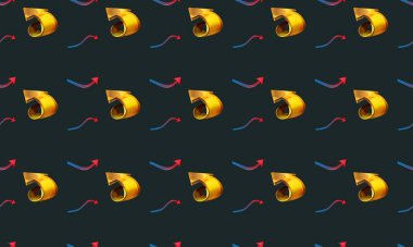 Farklı aksesuarlara sahip renkli arkaplan