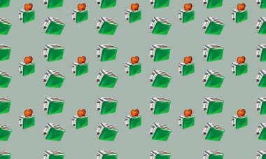 Farklı aksesuarlara sahip renkli arkaplan