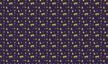 Farklı aksesuarlara sahip renkli arkaplan