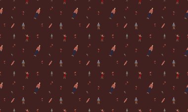 Farklı aksesuarlara sahip renkli arkaplan