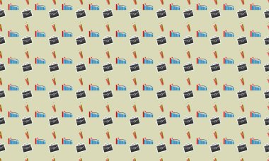 Farklı aksesuarlara sahip renkli arkaplan