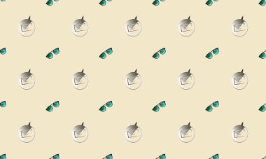 Farklı aksesuarlara sahip renkli arkaplan