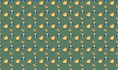 Farklı aksesuarlara sahip renkli arkaplan