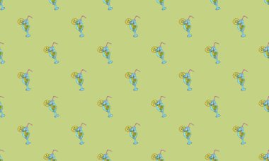 Farklı aksesuarlara sahip renkli arkaplan