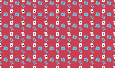 Farklı aksesuarlara sahip renkli arkaplan