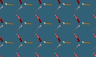 Farklı aksesuarlara sahip renkli arkaplan