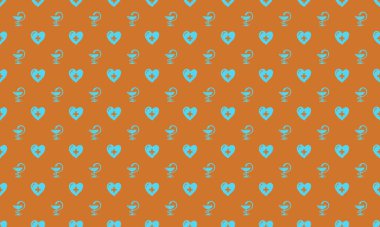 Farklı aksesuarlara sahip renkli arkaplan