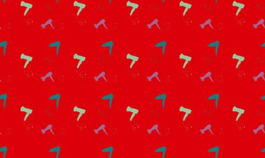 Farklı aksesuarlara sahip renkli arkaplan