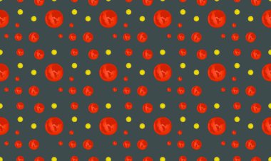 Farklı aksesuarlara sahip renkli arkaplan