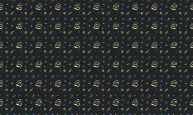 Farklı aksesuarlara sahip renkli arkaplan