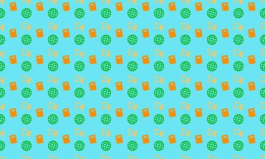 Farklı aksesuarlara sahip renkli arkaplan