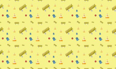 Farklı aksesuarlara sahip renkli arkaplan