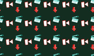 Farklı aksesuarlara sahip renkli arkaplan