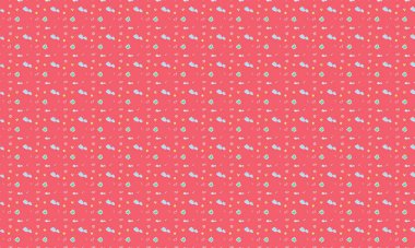 Farklı aksesuarlara sahip renkli arkaplan