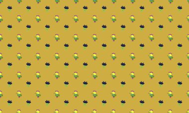 Farklı aksesuarlara sahip renkli arkaplan