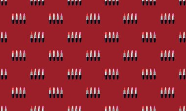 Farklı aksesuarlara sahip renkli arkaplan